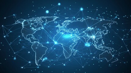 Global Network Connections with Glowing Points