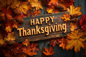 Composite image of happy thanksgiving