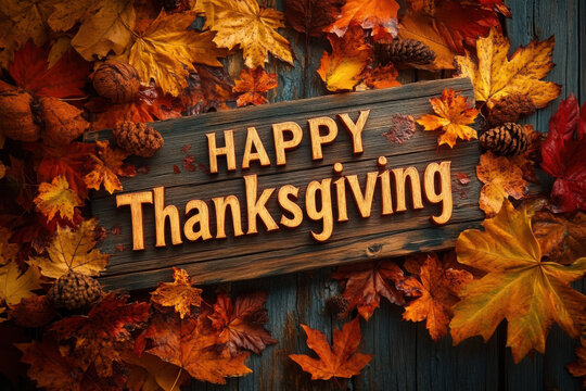 Composite image of happy thanksgiving