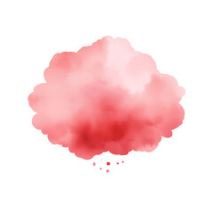 Watercolor cloud in soft pink tones, white background transparent background