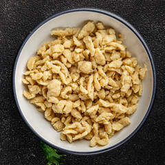 pasta spaetzle irregular shape fresh meal food snack on the table copy space food background rustic top view