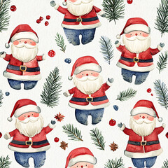 Christmas seamless pattern with Santa.