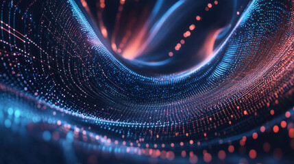 Vibrant digital swirl of lights and patterns creating a mesmerizing abstract design