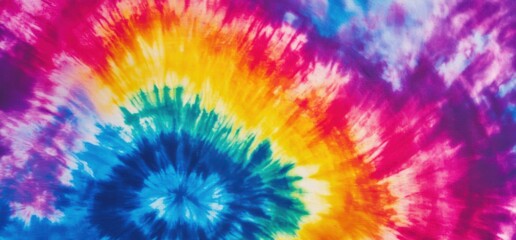 Colorful rainbow tie-dye pattern with blue and purple accents.

