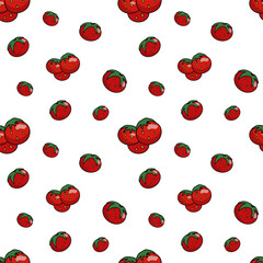 Seamless pattern with juicy strawberries. Vector illustration
