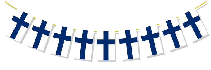 Fototapeta premium Finland flag, bunting flag of finland, country flag of finland, finland, country flag, country, flag, bunting flag of finland on white, bunting flag of finland png, png, banner, banner of finland flag