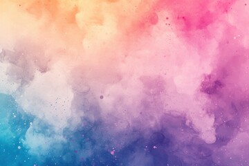 Fototapeta premium Vibrant pastel watercolor blend with pink, orange, and blue hues. 