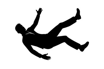 Man falling down | isolated vector silhouette illustration on white background