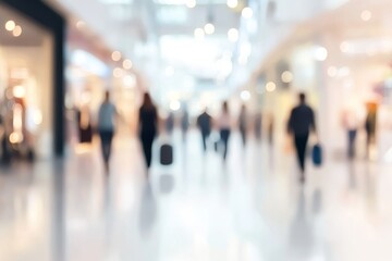 Busy Shopping Scene with Blurry Background