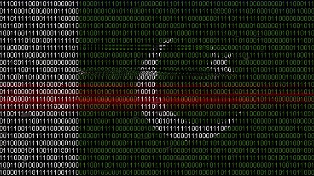Binary code on flag of Pakistan. Program source code or Hacker concept on Pakistani flag. Pakistan digital technology security, hacking or programming