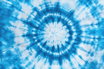 Obraz premium Bright blue and white tie-dye spiral pattern. 