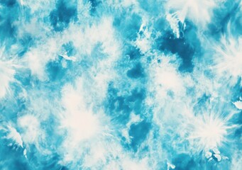Teal and white abstract tie-dye texture with soft contrasts.
