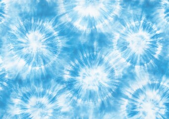 Soft blue tie-dye pattern with multiple circular bursts.
