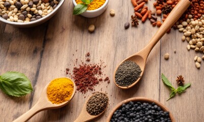 Spice Spices Flavor Country Wooden Background