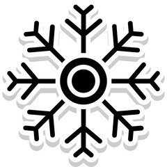 Snowflake vector icon in glyph style 