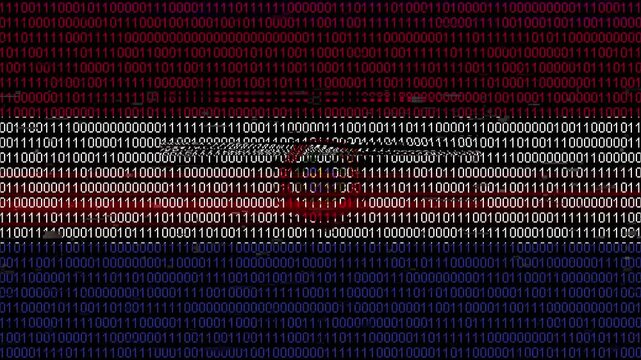 Binary code on flag of Paraguay. Program source code or Hacker concept on Paraguayan flag. Paraguay digital technology security, hacking or programming