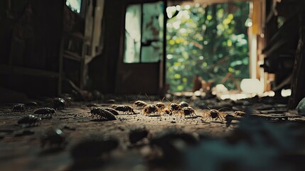 Fototapeta premium Cockroaches and very dirty places. 