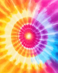 Fototapeta premium Colorful rainbow spiral tie-dye pattern background. 