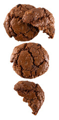 Whole and torn cookies transparent background