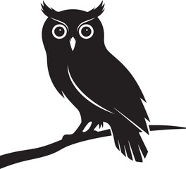 Owl logo silhouette vector illustration