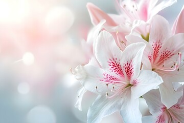  Delicate pink and white lilies in soft light