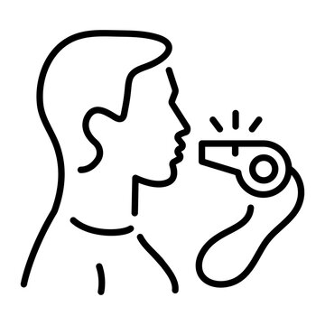 recommend clip art: Coach whistle icon in line style 