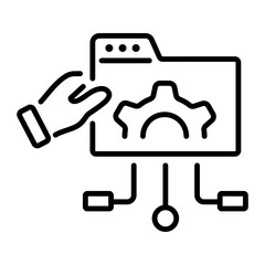 A linear icon of development plan 