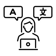 Language course icon in line style