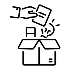 A line style icon of training material 