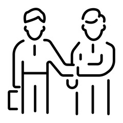 A linear icon of business coach 