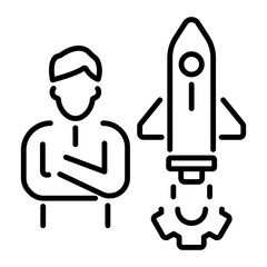 Advancement icon in linear style 