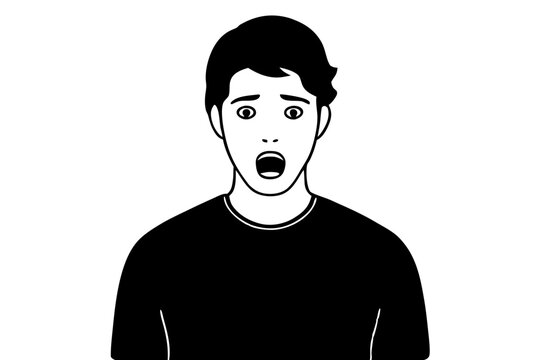recommend clip art: Desperate Young Man Silhouette | isolated vector silhouette illustration on white background
