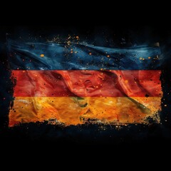 German flag with creative splash effects and black background