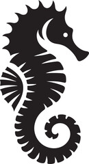 Fototapeta premium black and white tattoo of seahorse.