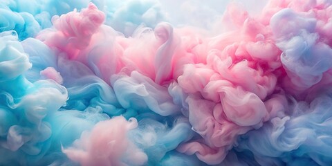 Obraz premium Pastel blue and pink silk canvas flat lay