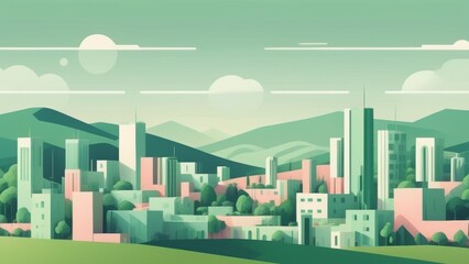 Obraz premium city landscape with skyscrapers