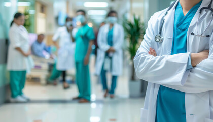 Team di pronto soccorso medico, lavoro di squadra professionale dell'assistenza infermieristica di emergenza. Concetto fiducia del paziente nel concetto di ospitalità dell'ospedale