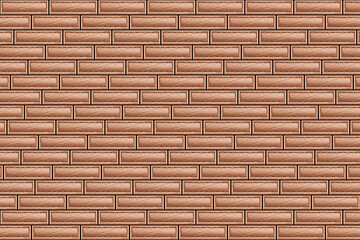 Obraz premium Brick wall design with leather rectangles. Artistic patchwork pattern resembling a brick wall. Unique textured background with sewn patches creating a distinctive appearance.
