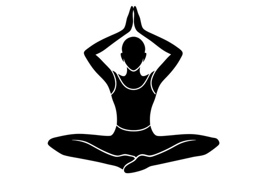 recommend clip art: Practicing yoga vector | isolated vector silhouette illustration on white background