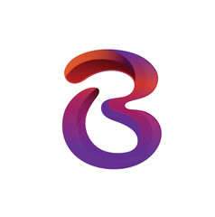 B Letter Design Logo Vector Purple Color Design Symbol