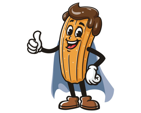 recommend clip art: Churros with Caped Superhero style, Cartoon Mascot Illustration Character Vector Clip-art Hand-drawn Logo Design