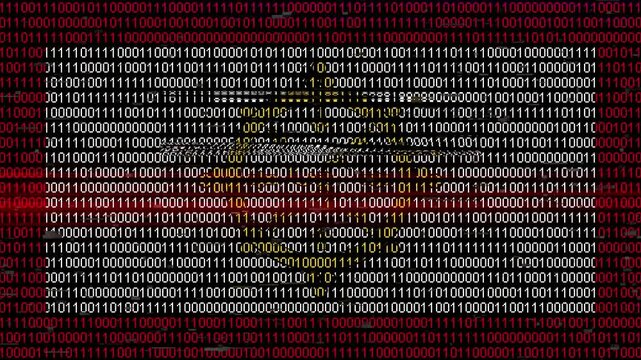 Binary code on flag of Sikkim. Program source code or Hacker concept on Sikkimese flag. Sikkim digital technology security, hacking or programming