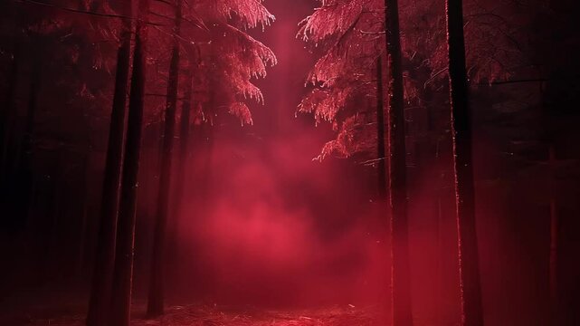 red background forest