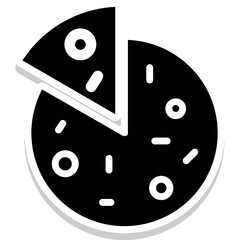 Pizza vector icon in glyph style 