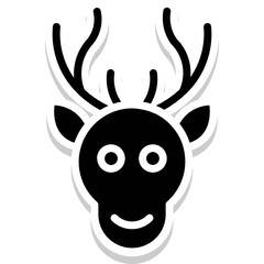 Reindeer vector icon in glyph style 