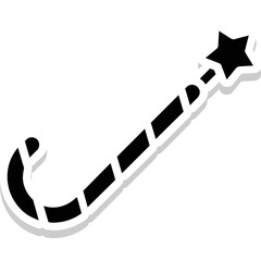 Candy Cane vector icon in glyph style 
