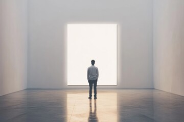 Obraz premium Modern Interior Poster Frame Decoration with Wooden Floor and White Wall