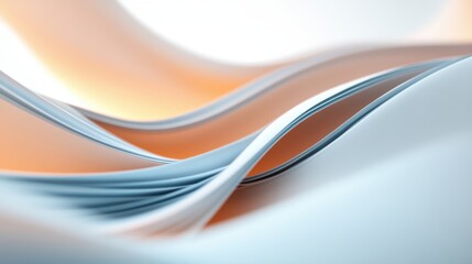 Obraz premium Abstract elegant wavy design in shades of orange and white. Smooth gradient concept for background
