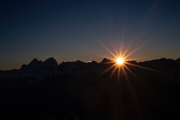 sunset in the mountains