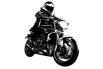 vector silhouette of motorcycle two-wheeled transport sports bike custon